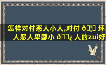 怎样对付恶人小人,对付 🦈 坏人恶人卑鄙小 🌿 人的zui
好方法